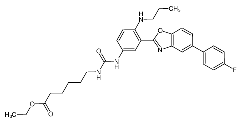 ethyl 6-(3-(3-(5-(4-fluorophenyl)benzo[d]oxazol-2-yl)-4-(propylamino)phenyl)ureido)hexanoate CAS:697272-77-8 manufacturer & supplier