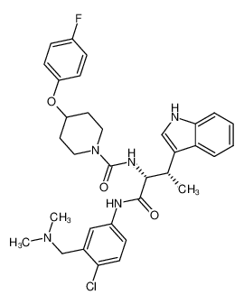 N-((1R,2S)-1-(((4-chloro-3-((dimethylamino)methyl)phenyl)amino)carbonyl)-2-(1H-indol-3-yl)propyl)-4-(4-fluorophenoxy)-1-piperidinecarboxamide CAS:697307-21-4 manufacturer & supplier