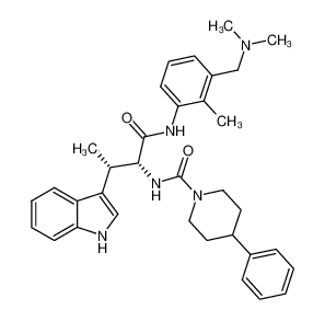 N-((1R,2S)-1-(((3-((dimethylamino)methyl)-2-methylphenyl)amino)carbonyl)-2-(1H-indol-3-yl)propyl)-4-phenyl-1-piperidinecarboxamide CAS:697307-73-6 manufacturer & supplier