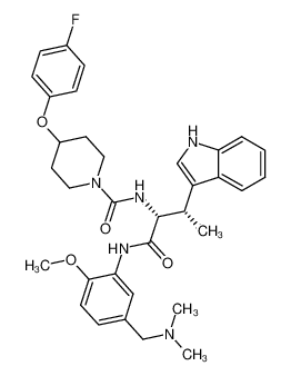 N-[(1R,2S)-1-[({5-[(dimethylamino)methyl]-2-methoxyphenyl}amino)carbonyl]-2-(1H-indol-3-yl)propyl]-4-(4-fluorophenoxy)piperidine-1-carboxamide CAS:697308-14-8 manufacturer & supplier