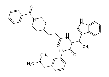 (2R,3S)-2-{[3-(1-benzoylpiperidin-4-yl)propanoyl]amino}-N-{3-[(dimethylamino)methyl]phenyl}-3-(1H-indol-3-yl)butanamide CAS:697308-35-3 manufacturer & supplier