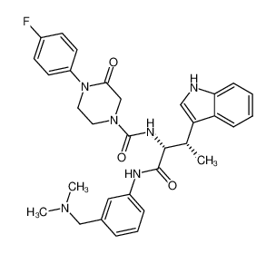 N-[(1R,2S)-1-[({3-[(dimethylamino)methyl]phenyl}amino)carbonyl]-2-(1H-indol-3-yl)propyl]-4-(4-fluorophenyl)-3-oxopiperazine-1-carboxamide CAS:697308-63-7 manufacturer & supplier