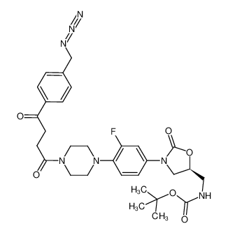 tert-butyl (S)-((3-(4-(4-(4-(4-(azidomethyl)phenyl)-4-oxobutanoyl)piperazin-1-yl)-3-fluorophenyl)-2-oxooxazolidin-5-yl)methyl)carbamate CAS:697805-29-1 manufacturer & supplier