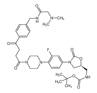 tert-butyl (S)-((3-(4-(4-(4-(4-((2-(dimethylamino)acetamido)methyl)phenyl)-4-oxobutanoyl)piperazin-1-yl)-3-fluorophenyl)-2-oxooxazolidin-5-yl)methyl)carbamate CAS:697805-31-5 manufacturer & supplier