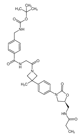 tert-butyl (S)-(4-((2-(3-methyl-3-(4-(2-oxo-5-(propionamidomethyl)oxazolidin-3-yl)phenyl)azetidin-1-yl)-2-oxoethyl)carbamoyl)benzyl)carbamate CAS:697805-64-4 manufacturer & supplier