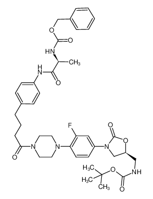 tert-butyl (((S)-3-(4-(4-(4-(4-((S)-2-(((benzyloxy)carbonyl)amino)propanamido)phenyl)butanoyl)piperazin-1-yl)-3-fluorophenyl)-2-oxooxazolidin-5-yl)methyl)carbamate CAS:697805-89-3 manufacturer & supplier