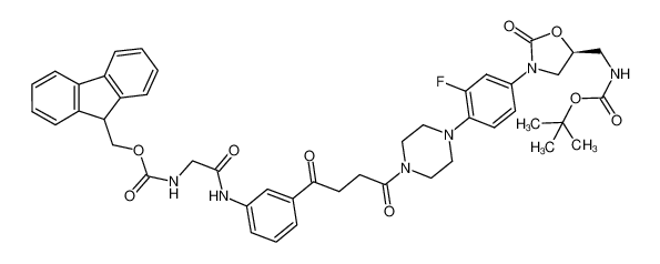 (9H-fluoren-9-yl)methyl (S)-(2-((3-(4-(4-(4-(5-(((tert-butoxycarbonyl)amino)methyl)-2-oxooxazolidin-3-yl)-2-fluorophenyl)piperazin-1-yl)-4-oxobutanoyl)phenyl)amino)-2-oxoethyl)carbamate CAS:697806-00-1 manufacturer & supplier