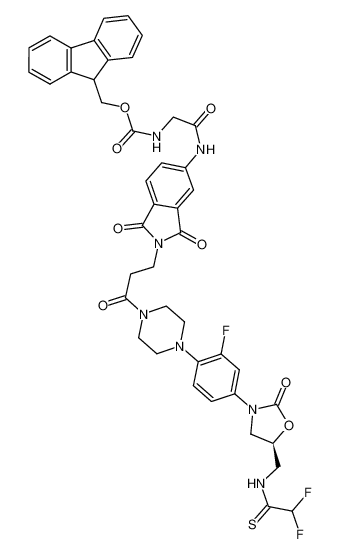 (9H-fluoren-9-yl)methyl (S)-(2-((2-(3-(4-(4-(5-((2,2-difluoroethanethioamido)methyl)-2-oxooxazolidin-3-yl)-2-fluorophenyl)piperazin-1-yl)-3-oxopropyl)-1,3-dioxoisoindolin-5-yl)amino)-2-oxoethyl)carbamate CAS:697806-12-5 manufacturer & suppli