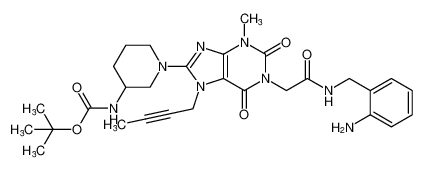 tert-butyl (1-(1-(2-((2-aminobenzyl)amino)-2-oxoethyl)-7-(but-2-yn-1-yl)-3-methyl-2,6-dioxo-2,3,6,7-tetrahydro-1H-purin-8-yl)piperidin-3-yl)carbamate CAS:697806-74-9 manufacturer & supplier