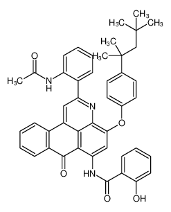 N-(2-(2-acetamidophenyl)-7-oxo-4-(4-(2,4,4-trimethylpentan-2-yl)phenoxy)-7H-naphtho[1,2,3-de]quinolin-6-yl)-2-hydroxybenzamide CAS:698355-67-8 manufacturer & supplier