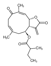 (3aR,4S,10Z,11aS)-6,10-dimethyl-3-methylene-2,9-dioxo-2,3,3a,4,5,8,9,11a-octahydrocyclodeca[b]furan-4-yl 2-methylbutanoate CAS:69844-97-9 manufacturer & supplier