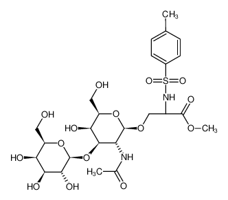 3-[(2R,3R,4R,5R,6R)-3-Acetylamino-5-hydroxy-6-hydroxymethyl-4-((2R,3R,4S,5R,6R)-3,4,5-trihydroxy-6-hydroxymethyl-tetrahydro-pyran-2-yloxy)-tetrahydro-pyran-2-yloxy]-2-(toluene-4-sulfonylamino)-propionic acid methyl ester CAS:69861-59-2 manuf