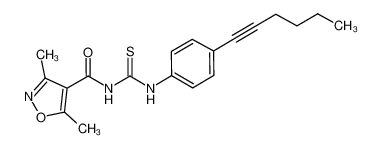 1-(3,5-dimethylisoxazole-4-yl-carbonyl)-3-(4-(hex-1-ynyl)phenyl)thiourea CAS:698986-18-4 manufacturer & supplier