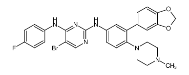 N2-(3-(benzo[d][1,3]dioxol-5-yl)-4-(4-methylpiperazin-1-yl)phenyl)-5-bromo-N4-(4-fluorophenyl)pyrimidine-2,4-diamine CAS:698997-44-3 manufacturer & supplier