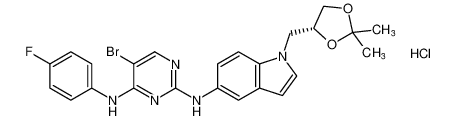 (R)-5-bromo-N2-(1-((2,2-dimethyl-1,3-dioxolan-4-yl)methyl)-1H-indol-5-yl)-N4-(4-fluorophenyl)pyrimidine-2,4-diamine hydrochloride CAS:698998-87-7 manufacturer & supplier