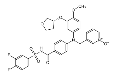 (R)-3-(((4-(((3,4-difluorophenyl)sulfonyl)carbamoyl)phenyl)(4-methoxy-3-((tetrahydrofuran-3-yl)oxy)phenyl)amino)methyl)pyridine 1-oxide CAS:699004-93-8 manufacturer & supplier