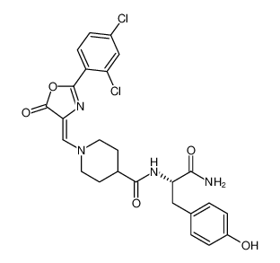 (S,Z)-N-(1-amino-3-(4-hydroxyphenyl)-1-oxopropan-2-yl)-1-((2-(2,4-dichlorophenyl)-5-oxooxazol-4(5H)-ylidene)methyl)piperidine-4-carboxamide CAS:699012-61-8 manufacturer & supplier