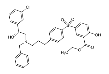 ethyl 5-[[4-[3-[benzyl[(2R)-2-(3-chlorophenyl)-2-hydroxyethyl]amino]propyl]phenyl]sulfonyl]-2-hydroxybenzoate CAS:699014-34-1 manufacturer & supplier