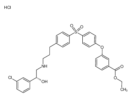 ethyl 3-[4-[[4-[3-[[(2R)-2-(3-chlorophenyl)hydroxyethyl]amino]propyl]phenyl]sulfonyl]phenoxy]benzoate hydrochloride CAS:699015-25-3 manufacturer & supplier