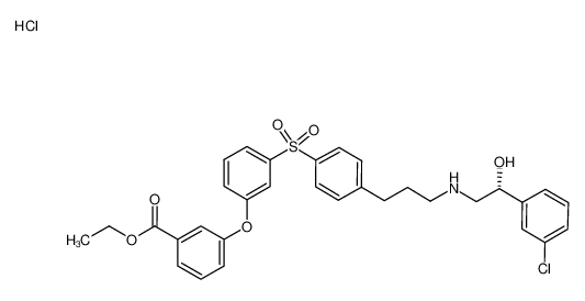 ethyl 3-[3-[[4-[3-[[(2R)-2-(3-chlorophenyl)-2-hydroxyethyl]amino]propyl]phenyl]sulfonyl]phenoxy]benzoate hydrochloride CAS:699015-27-5 manufacturer & supplier