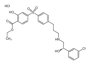 ethyl 4-[[4-[3-[[(2R)-2-(3-chlorophenyl)-2-hydroxyethyl]amino]propyl]phenyl]sulfonyl]-2-hydroxybenzoate hydrochloride CAS:699015-31-1 manufacturer & supplier