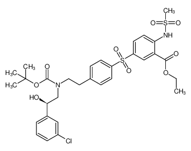 ethyl (R)-5-((4-(2-((tert-butoxycarbonyl)(2-(3-chlorophenyl)-2-hydroxyethyl)amino)ethyl)phenyl)sulfonyl)-2-(methylsulfonamido)benzoate CAS:699016-75-6 manufacturer & supplier