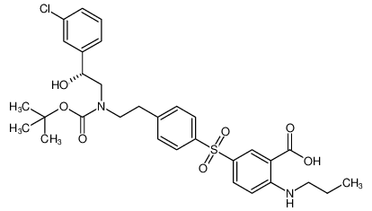 (R)-5-((4-(2-((tert-butoxycarbonyl)(2-(3-chlorophenyl)-2-hydroxyethyl)amino)ethyl)phenyl)sulfonyl)-2-(propylamino)benzoic acid CAS:699016-78-9 manufacturer & supplier