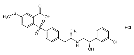 2-((4-((R)-2-(((R)-2-(3-chlorophenyl)-2-hydroxyethyl)amino)propyl)phenyl)sulfonyl)-5-(methylthio)benzoic acid hydrochloride CAS:699017-04-4 manufacturer & supplier