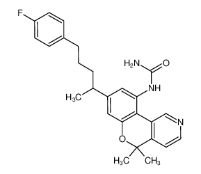 8-[5-(4-Fluorophenyl)-2-pentyl]-5,5-dimethyl-10-ureido-5H-[1]benzopyrano[4,3-c]pyridine CAS:69954-63-8 manufacturer & supplier