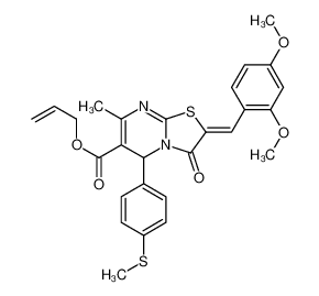 prop-2-enyl 2-[(2,4-dimethoxyphenyl)methylidene]-7-methyl-5-(4-methylsulfanylphenyl)-3-oxo-5H-[1,3]thiazolo[3,2-a]pyrimidine-6-carboxylate CAS:6997-63-3 manufacturer & supplier