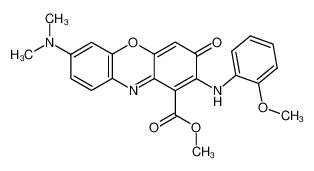 7-dimethylamino-2-(2-methoxy-anilino)-3-oxo-3H-phenoxazine-1-carboxylic acid methyl ester CAS:69974-40-9 manufacturer & supplier