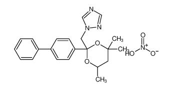 1-((2-([1,1'-biphenyl]-4-yl)-4,4,6-trimethyl-1,3-dioxan-2-yl)methyl)-1H-1,2,4-triazole nitrate CAS:79444-71-6 manufacturer & supplier