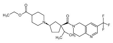 ethyl 1-((1R,3S)-3-isopropyl-3-(3-(trifluoromethyl)-5,6,7,8-tetrahydro-1,6-naphthyridine-6-carbonyl)cyclopentyl)piperidine-4-carboxylate CAS:794507-21-4 manufacturer & supplier