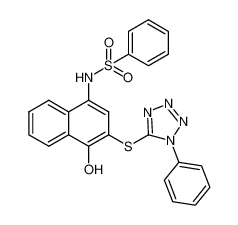 N-(4-hydroxy-3-((1-phenyl-1H-tetrazol-5-yl)thio)naphthalen-1-yl)benzenesulfonamide CAS:794552-87-7 manufacturer & supplier