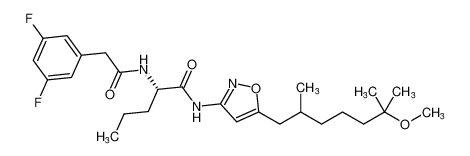 (2S)-2-(2-(3,5-difluorophenyl)acetamido)-N-(5-(6-methoxy-2,6-dimethylheptyl)isoxazol-3-yl)pentanamide CAS:794565-44-9 manufacturer & supplier