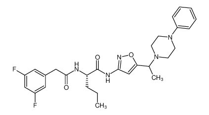 (2S)-2-(2-(3,5-difluorophenyl)acetamido)-N-(5-(1-(4-phenylpiperazin-1-yl)ethyl)isoxazol-3-yl)pentanamide CAS:794566-44-2 manufacturer & supplier