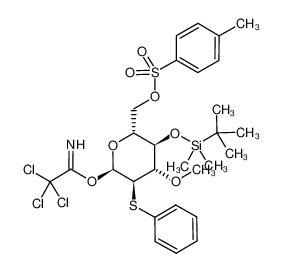 O-(4-O-tert-butyldimethylsilyl-2-deoxy-3-O-methyl-2-thiophenyl-6-O-tosyl-α-D-glucopyranosyl)trichloroacetimidate CAS:795289-95-1 manufacturer & supplier