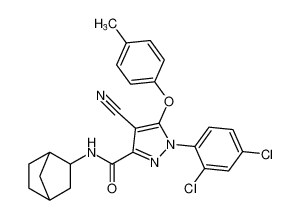 N-(bicyclo[2.2.1]heptan-2-yl)-4-cyano-1-(2,4-dichlorophenyl)-5-(p-tolyloxy)-1H-pyrazole-3-carboxamide CAS:795302-76-0 manufacturer & supplier