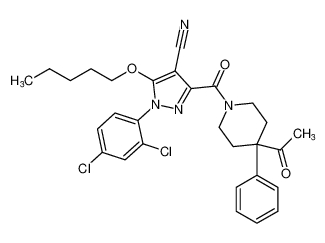 3-(4-acetyl-4-phenylpiperidine-1-carbonyl)-1-(2,4-dichlorophenyl)-5-(pentyloxy)-1H-pyrazole-4-carbonitrile CAS:795303-84-3 manufacturer & supplier