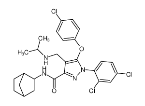 N-(bicyclo[2.2.1]heptan-2-yl)-5-(4-chlorophenoxy)-1-(2,4-dichlorophenyl)-4-((isopropylamino)methyl)-1H-pyrazole-3-carboxamide CAS:795304-50-6 manufacturer & supplier