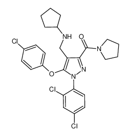 [5-(4-chloro-phenoxy)-4-cyclopentylaminomethyl-1-(2,4-dichloro-phenyl)-1H-pyrazol-3-yl]-pyrrolidin-1-yl-methanone CAS:795304-55-1 manufacturer & supplier