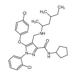 5-(4-chloro-phenoxy)-1-(2-chloro-phenyl)-4-[(1,3-dimethyl-pentylamino)-methyl]-1H-pyrazole-3-carboxylic acid cyclopentylamide CAS:795304-80-2 manufacturer & supplier