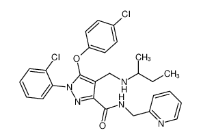 4-((sec-butylamino)methyl)-5-(4-chlorophenoxy)-1-(2-chlorophenyl)-N-(pyridin-2-ylmethyl)-1H-pyrazole-3-carboxamide CAS:795305-01-0 manufacturer & supplier