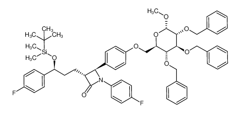 (3R,4S)-3-[(S)-3-(tert-Butyl-dimethyl-silanyloxy)-3-(4-fluoro-phenyl)-propyl]-1-(4-fluoro-phenyl)-4-[4-((2R,3R,4S,5R,6S)-3,4,5-tris-benzyloxy-6-methoxy-tetrahydro-pyran-2-ylmethoxy)-phenyl]-azetidin-2-one CAS:795306-66-0 manufacturer & suppl