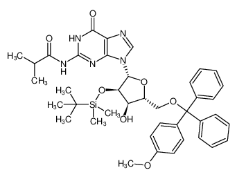 N-(9-((2R,3R,4R,5R)-3-((tert-butyldimethylsilyl)oxy)-4-hydroxy-5-(((4-methoxyphenyl)diphenylmethoxy)methyl)tetrahydrofuran-2-yl)-6-oxo-6,9-dihydro-1H-purin-2-yl)isobutyramide CAS:79536-95-1 manufacturer & supplier