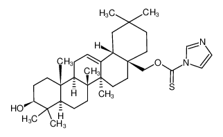 O-(((4aS,6aS,6bR,8aR,10S,12aR,12bR,14bS)-10-hydroxy-2,2,6a,6b,9,9,12a-heptamethyl-1,3,4,5,6,6a,6b,7,8,8a,9,10,11,12,12a,12b,13,14b-octadecahydropicen-4a(2H)-yl)methyl) 1H-imidazole-1-carbothioate CAS:79542-23-7 manufacturer & supplier