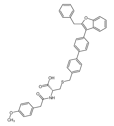 L-Cysteine,N-[(4-methoxyphenyl)acetyl]-S-[[4'-[2-(phenylmethyl)-3-benzofuranyl][1,1'-biphenyl]-4-yl]methyl]- CAS:796071-66-4 manufacturer & supplier