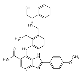 (S)-7-((2-ethyl-3-(((2-hydroxy-1-phenylethyl)amino)methyl)phenyl)amino)-2-(4-methoxyphenyl)-1H-imidazo[4,5-b]pyridine-6-carboxamide CAS:796089-13-9 manufacturer & supplier