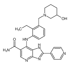 7-((2-ethyl-3-((3-hydroxypiperidin-1-yl)methyl)phenyl)amino)-2-(pyridin-4-yl)-1H-imidazo[4,5-b]pyridine-6-carboxamide CAS:796089-49-1 manufacturer & supplier