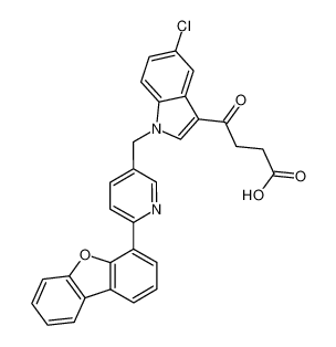 4-[5-Chloro-1-(6-dibenzofuran-4-yl-pyridin-3-ylmethyl)-1H-indol-3-yl]-4-oxo-butyric acid CAS:796095-75-5 manufacturer & supplier